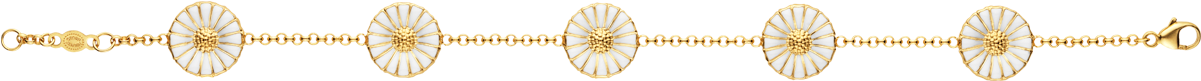 Daisy Bracelet With Double Sided Daisies In Gold Plate - Chain (1200x1200), Png Download