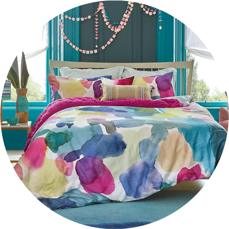 Bed Valances And Runners Juliet Soft Furnishings - Rothesay Bluebellgray Curtains (800x800), Png Download