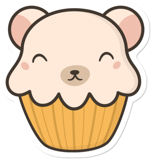 Cute Kawaii Polar Bear Cupcake - Polar Bear (650x650), Png Download