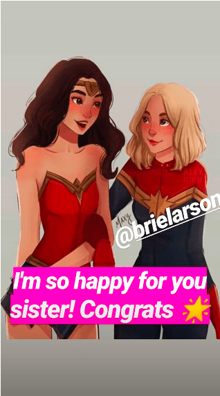 Así Felicitó Gal Gadot A Brie Larson Por El Éxito De - Captain Marvel And Wonder Woman (640x571), Png Download