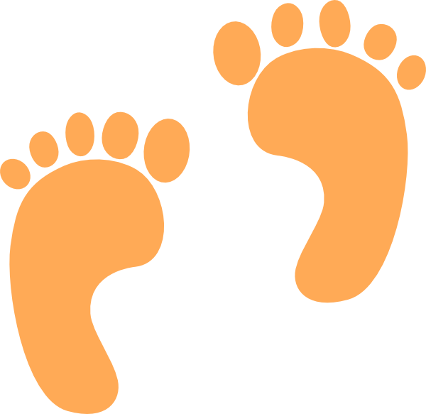 Blue Foot Print Clip Art (600x583), Png Download