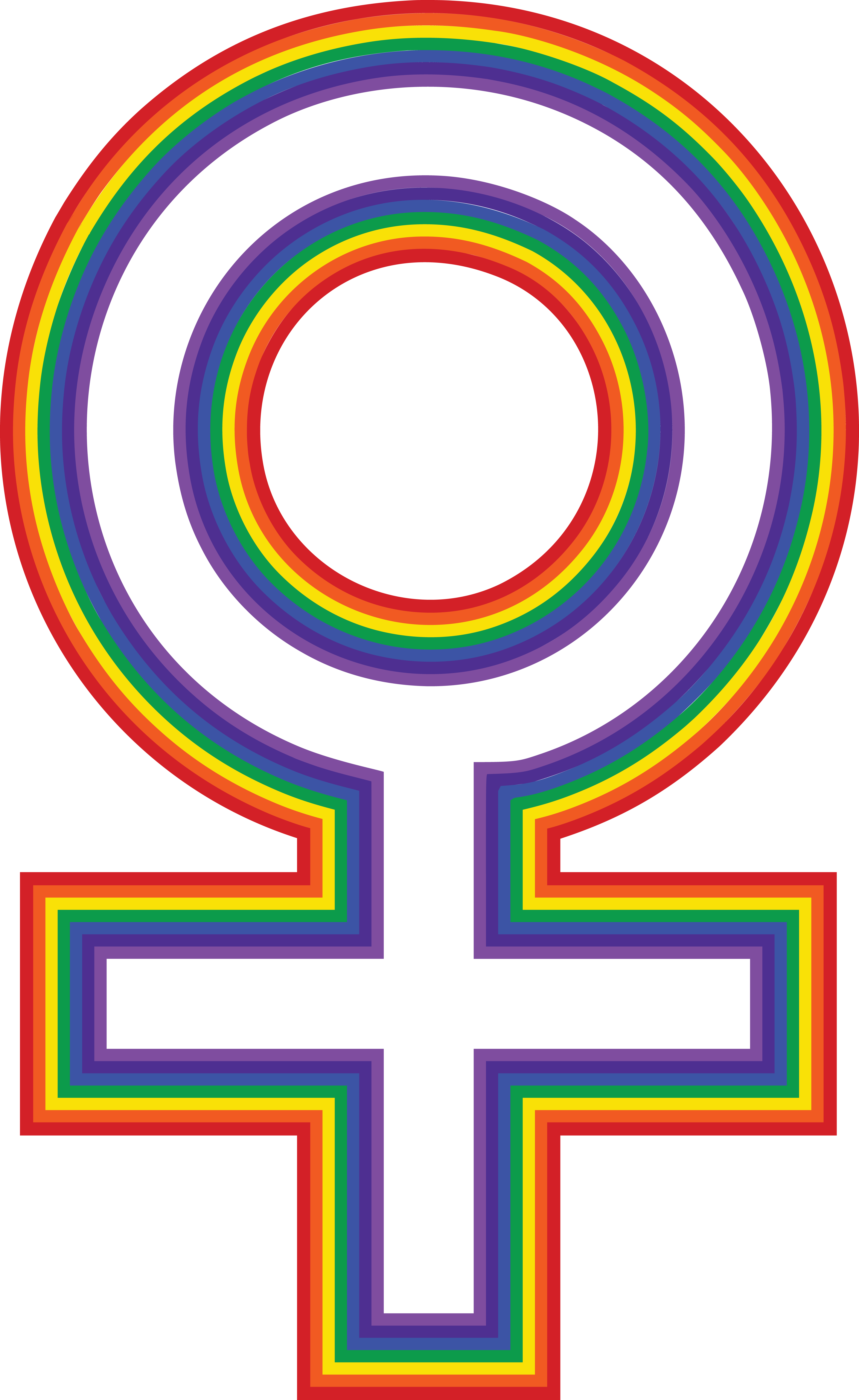 Free Clipart Of A Rainbow Female Gender Symbol - Circle (4000x6517), Png Download