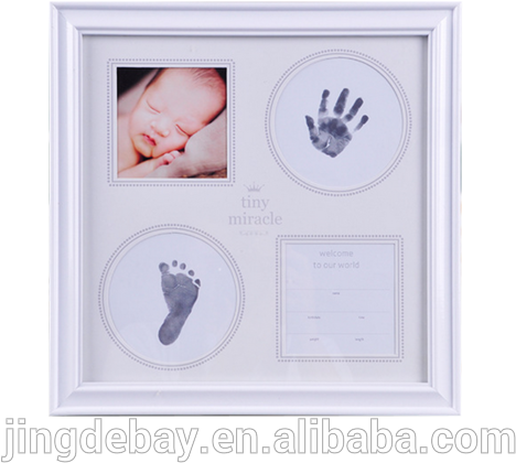 Baby Handprint And Footprint Clay Baby Frame Screen - Picture Frame (640x632), Png Download