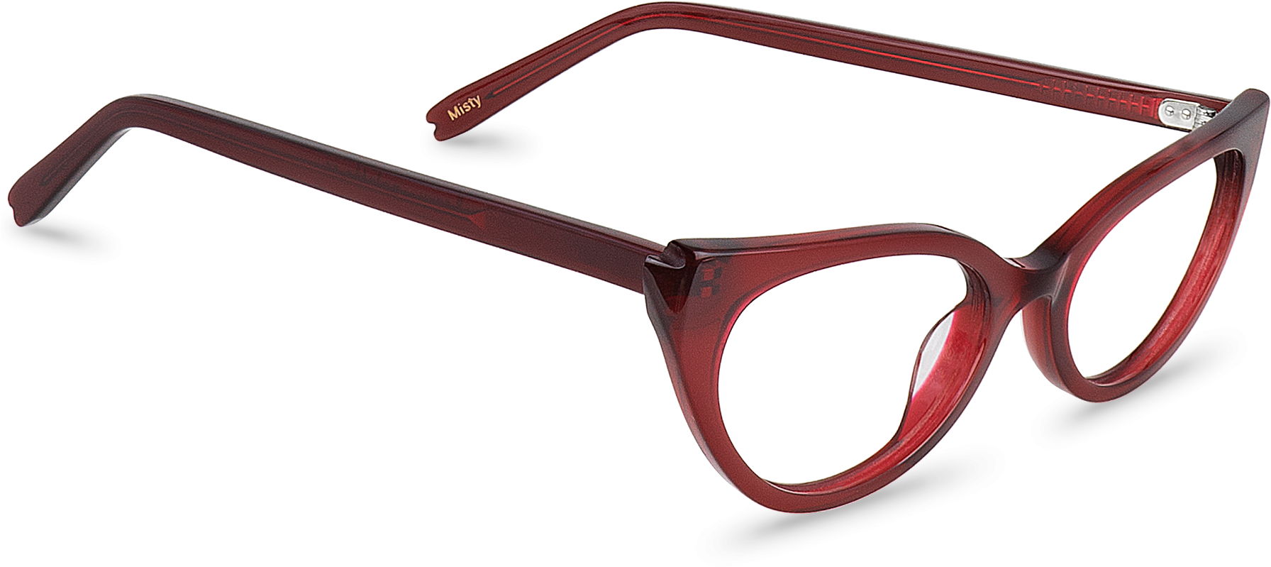 Front View Of Misty Red Butterfly Glasses Made From - Transparent Material (1800x1200), Png Download