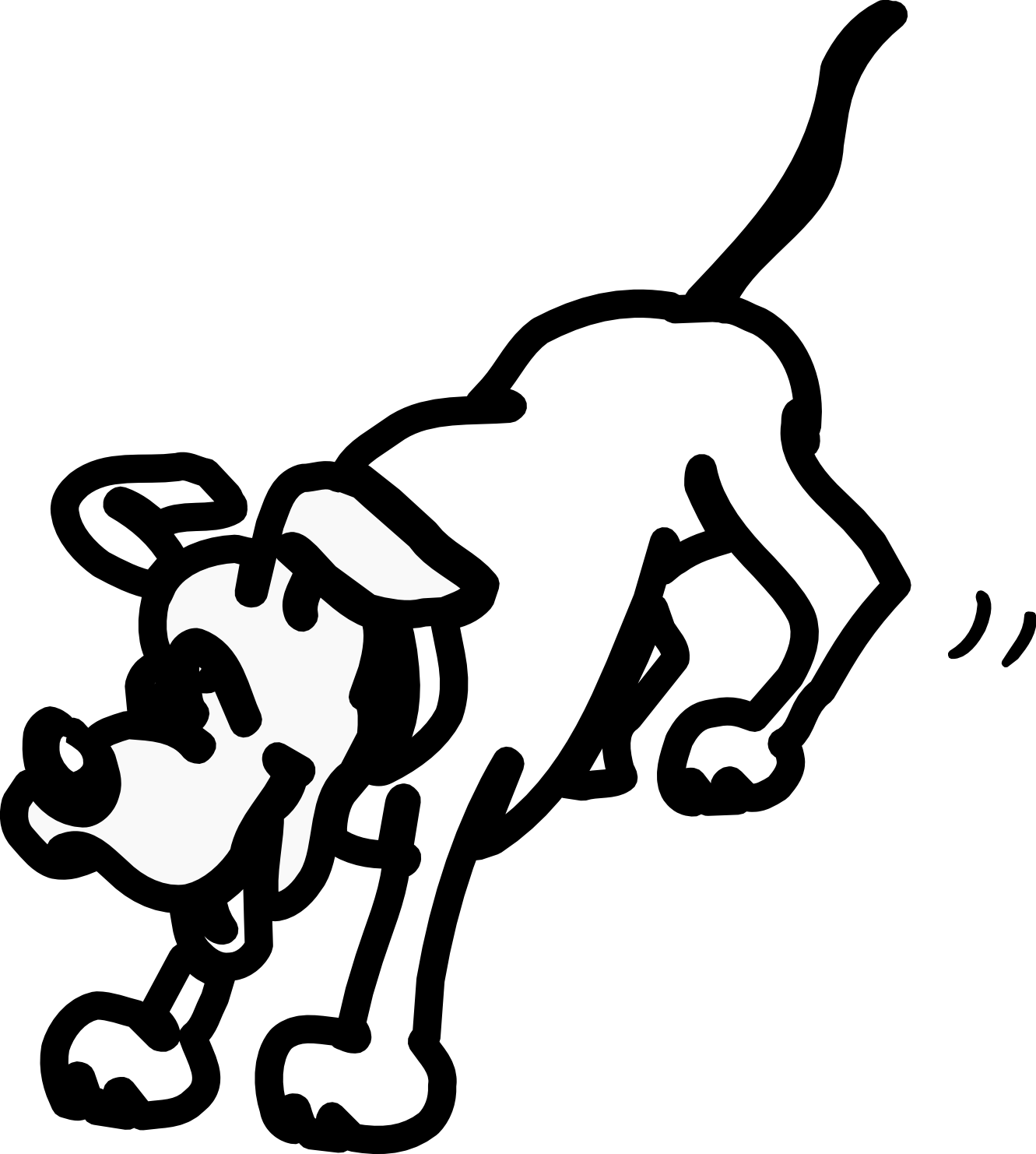 Free Christmas Lights Png Transparent Images, Download - Dog Cartoon In Black And White (1331x1482), Png Download