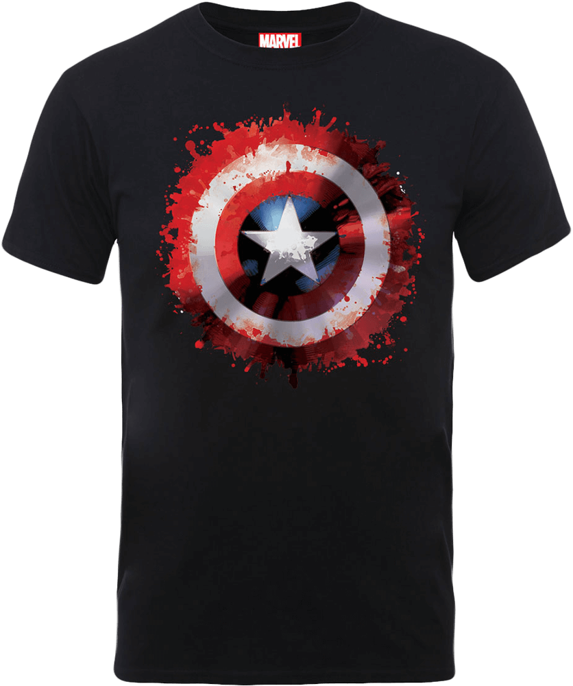 Description - Captain America Shield T Shirt Black (836x1000), Png Download