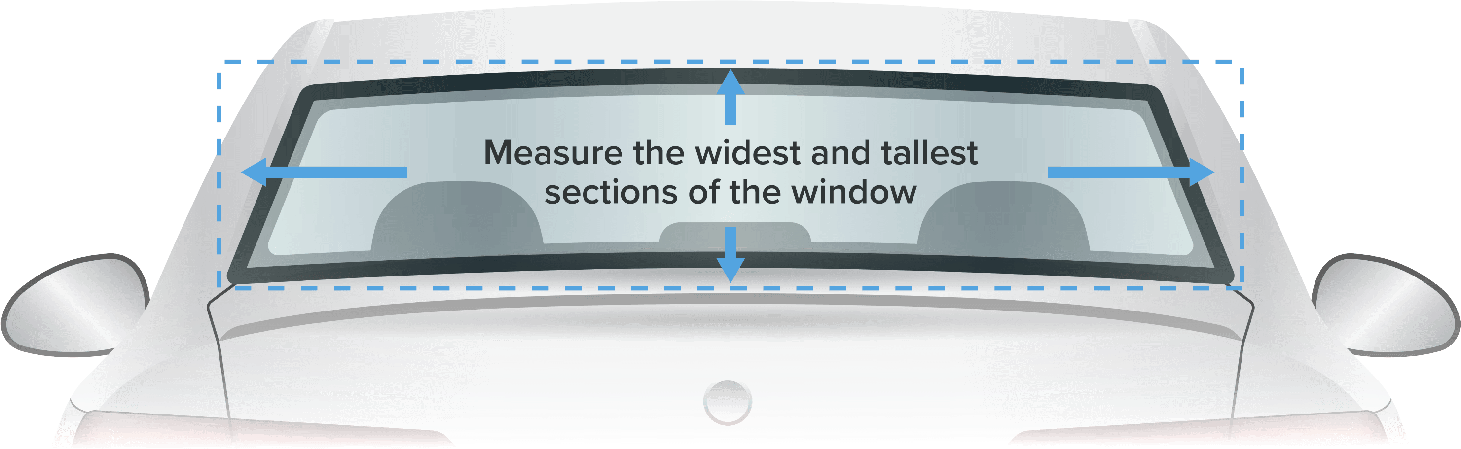 Order Your Graphic 2” Wider And Higher Than The Length - Windshield (3056x1214), Png Download