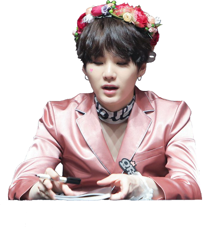 Yoongi Bangtan Pink Cute Bts Bangtansonyeondan Ban - Suga Sticker (725x800), Png Download
