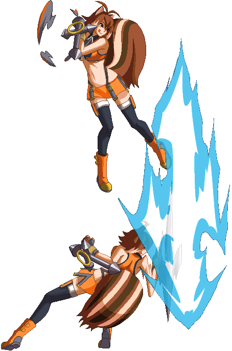 Bbcp Makoto Crushtrigger1 - Makoto Nanaya Sprites (454x684), Png Download