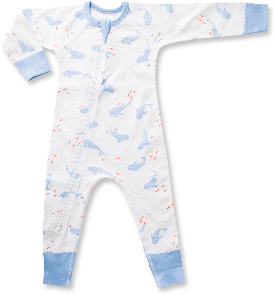 Zip Romper - Whale Shark - Romper Suit (1060x1059), Png Download