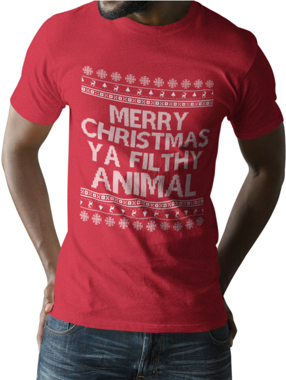 Merry Christmas Ya Filthy Animal Funny Holiday Humor (1000x750), Png