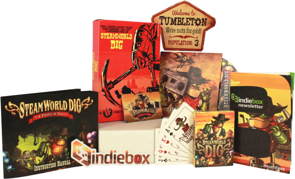 Steamworld Dig Indiebox Collectors Edition - Steamworld Dig Collector's Edition (1024x683), Png Download
