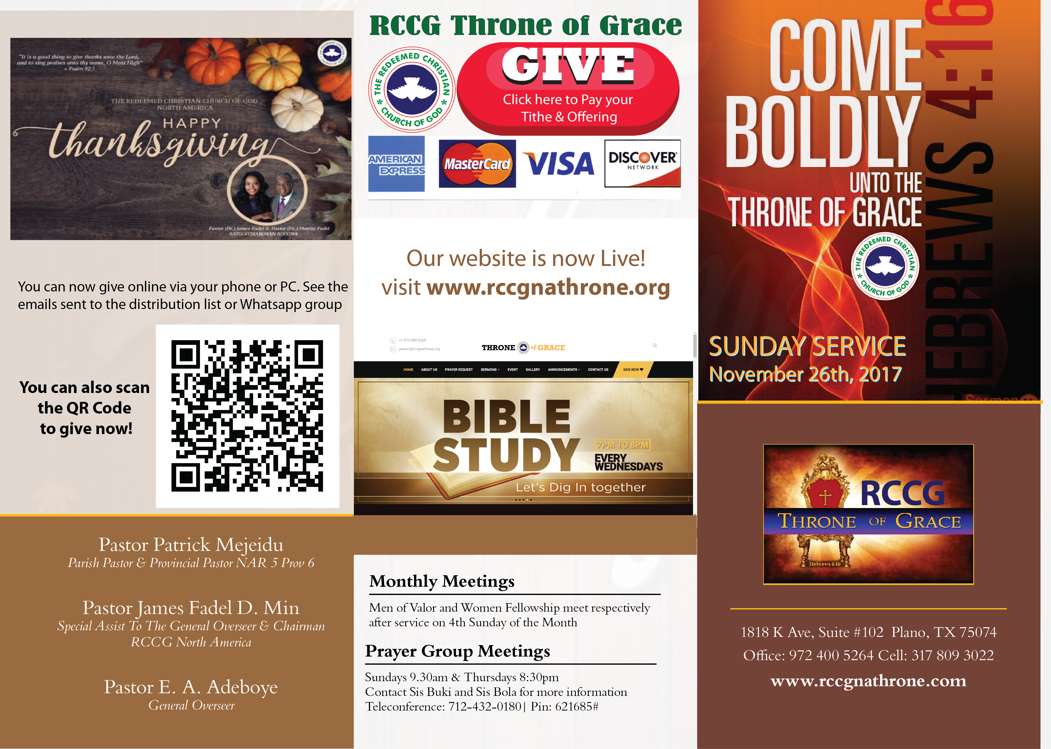 Sunday Bulletin 11 22 - Rccg (3579x2552), Png Download