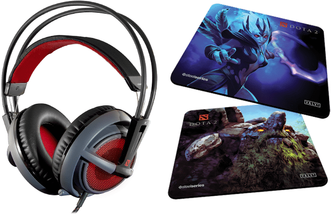 Dota® 2 Edition Headsets And Mousepads By Steelseries - Steelseries Siberia Dota 2 (880x460), Png Download