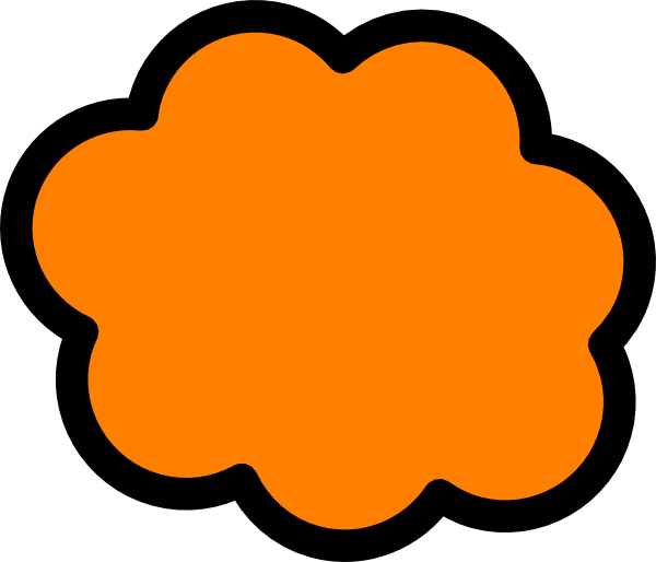 Orange Cloud Clip Art - Clipart Cloud Black And White (600x514), Png Download