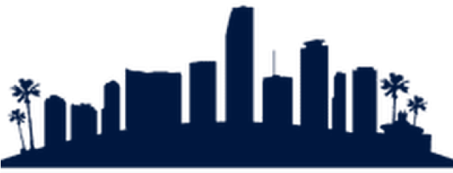 Los Angeles Clipart Blue - Miami Silhouette (640x480), Png Download