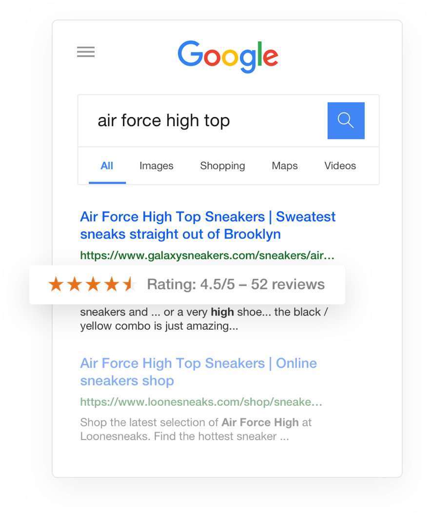 Shine A Light On All Your Products With Stars In Google - Google (886x1060), Png Download