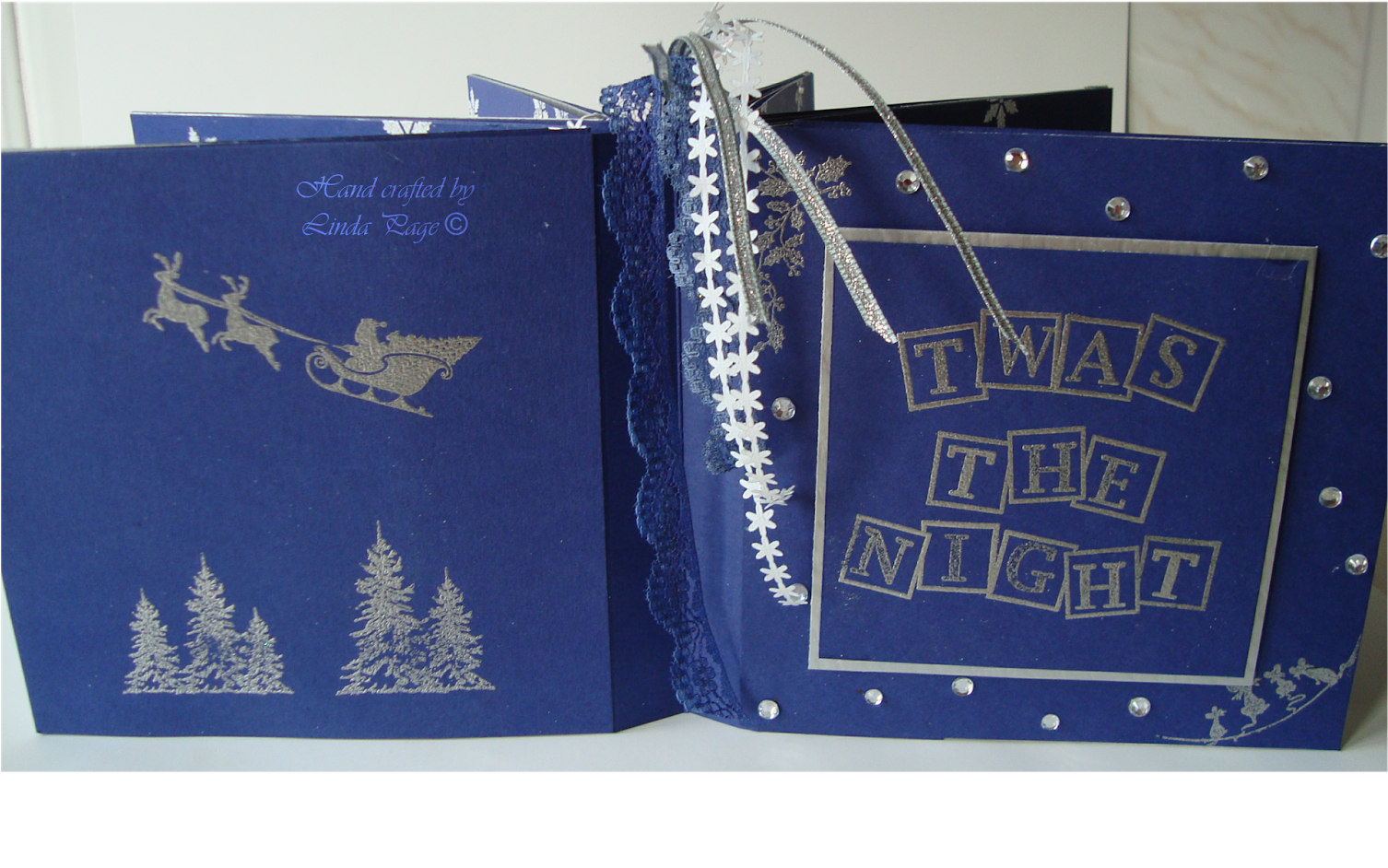 The Book Itself Is Made In Navy Blue Card Stock With - Christmas Tree (1600x1131), Png Download