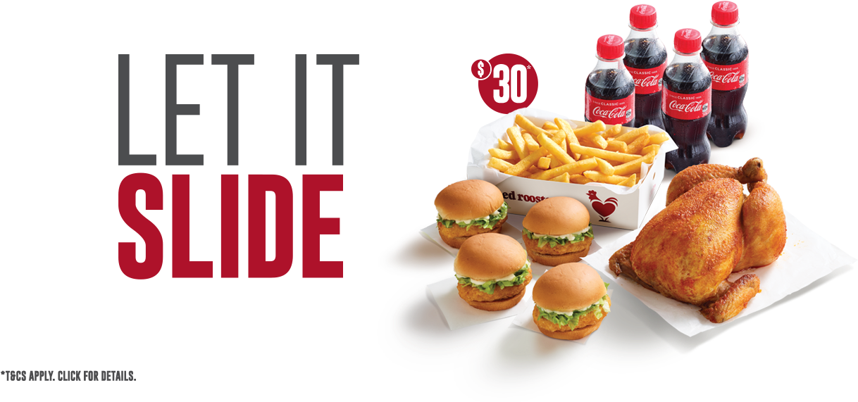 Red Rooster Sliders (1429x625), Png Download