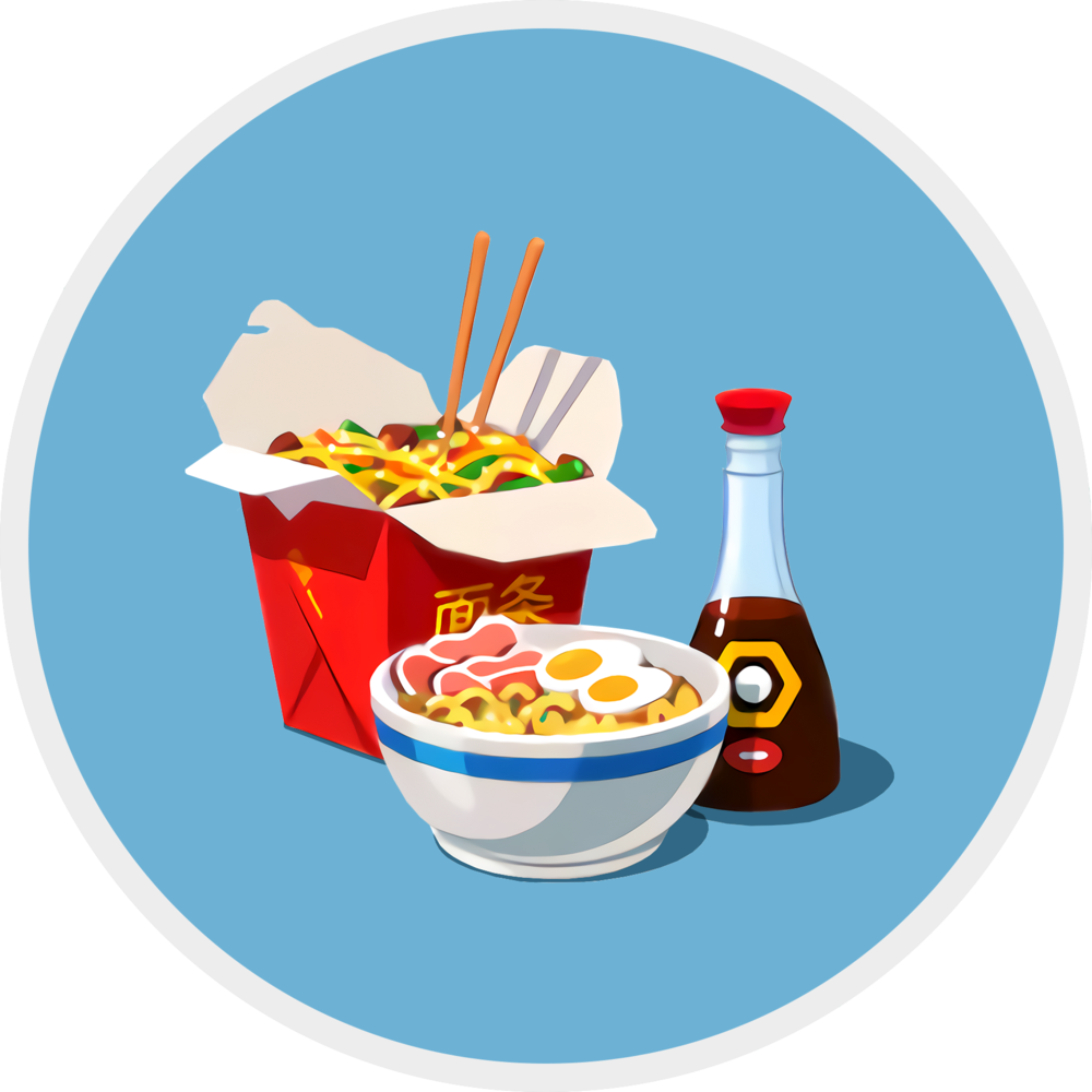 Meal - Take Away Chinese Food Cartoon (1000x1000), Png Download
