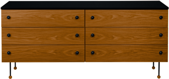 Gubi Grossman 62 Series Dresser W/ 6 Drawers By Greta - Chest Of Drawers (555x600), Png Download