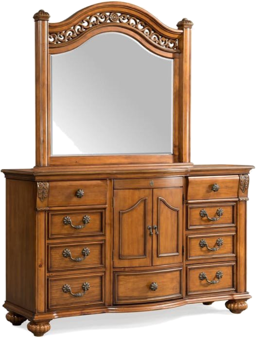 Nashville Dresser And Mirror - Chest Of Drawers (526x692), Png Download