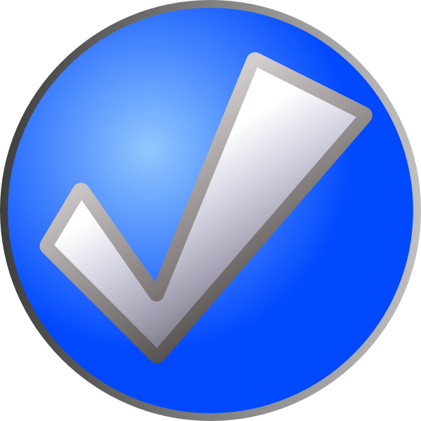 Tick Button Clip Art (600x600), Png Download