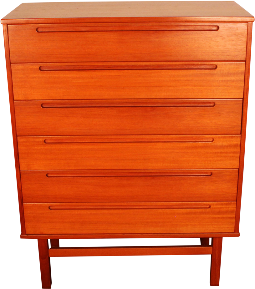 Danish Teak High-boy Dresser By Nils Jonsson For Hjn - Chest Of Drawers (903x1024), Png Download