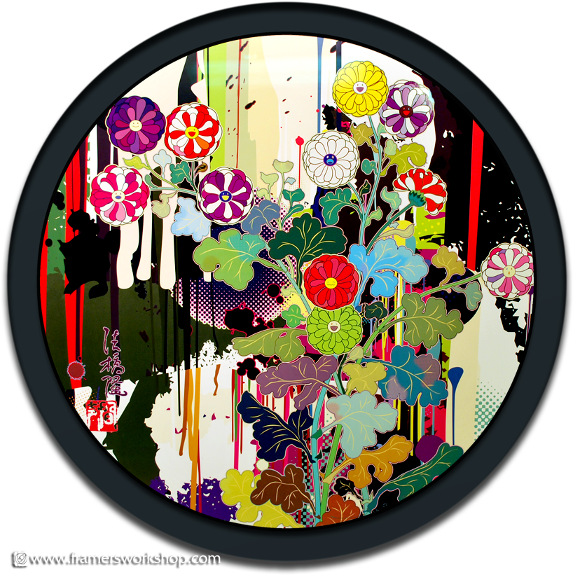Round Prisma Framed Takashi Murakami Print - Takashi Murakami Print Framed (864x870), Png Download