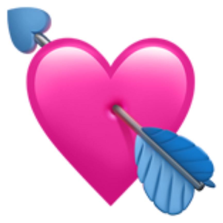 Remixed Heart Love Blue - Heart With Arrow Emoji (1024x1024), Png Download