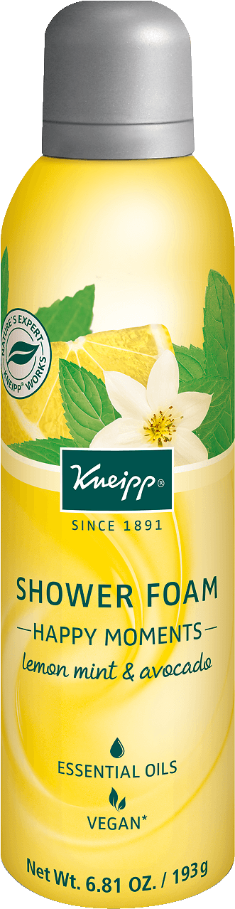 Kneipp Lemon, Mint & Avocado Shower Foam - Lemon (767x1500), Png Download