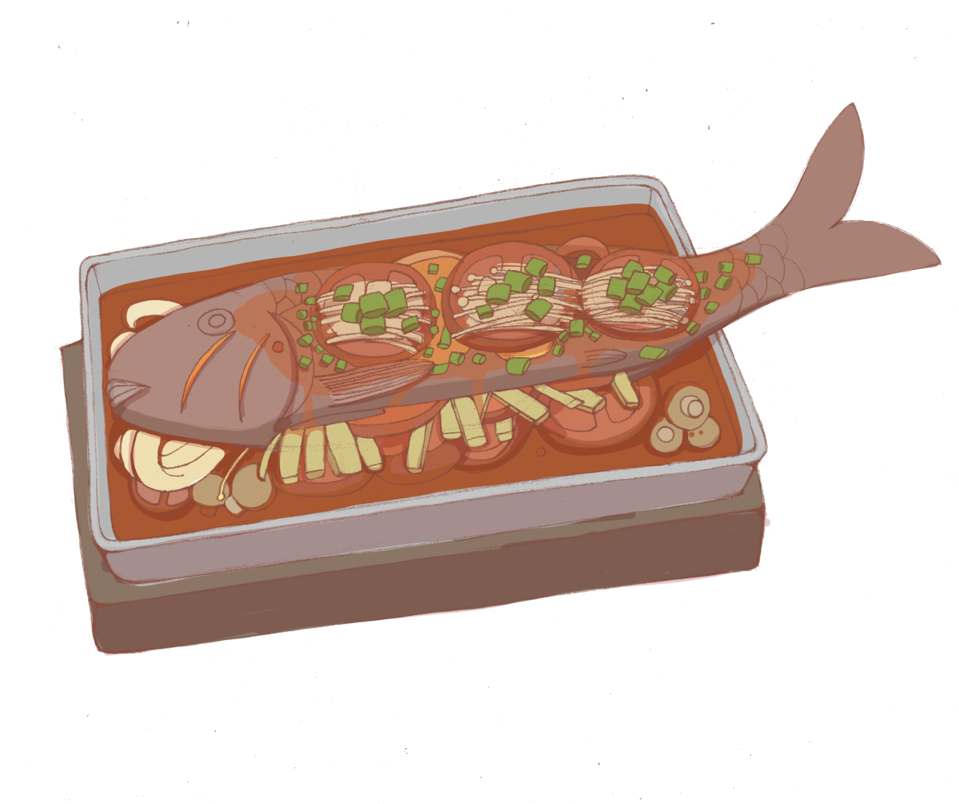 Hand Drawn Grilled Fish Food Barbecue Png And Psd - Food (2000x2000), Png Download