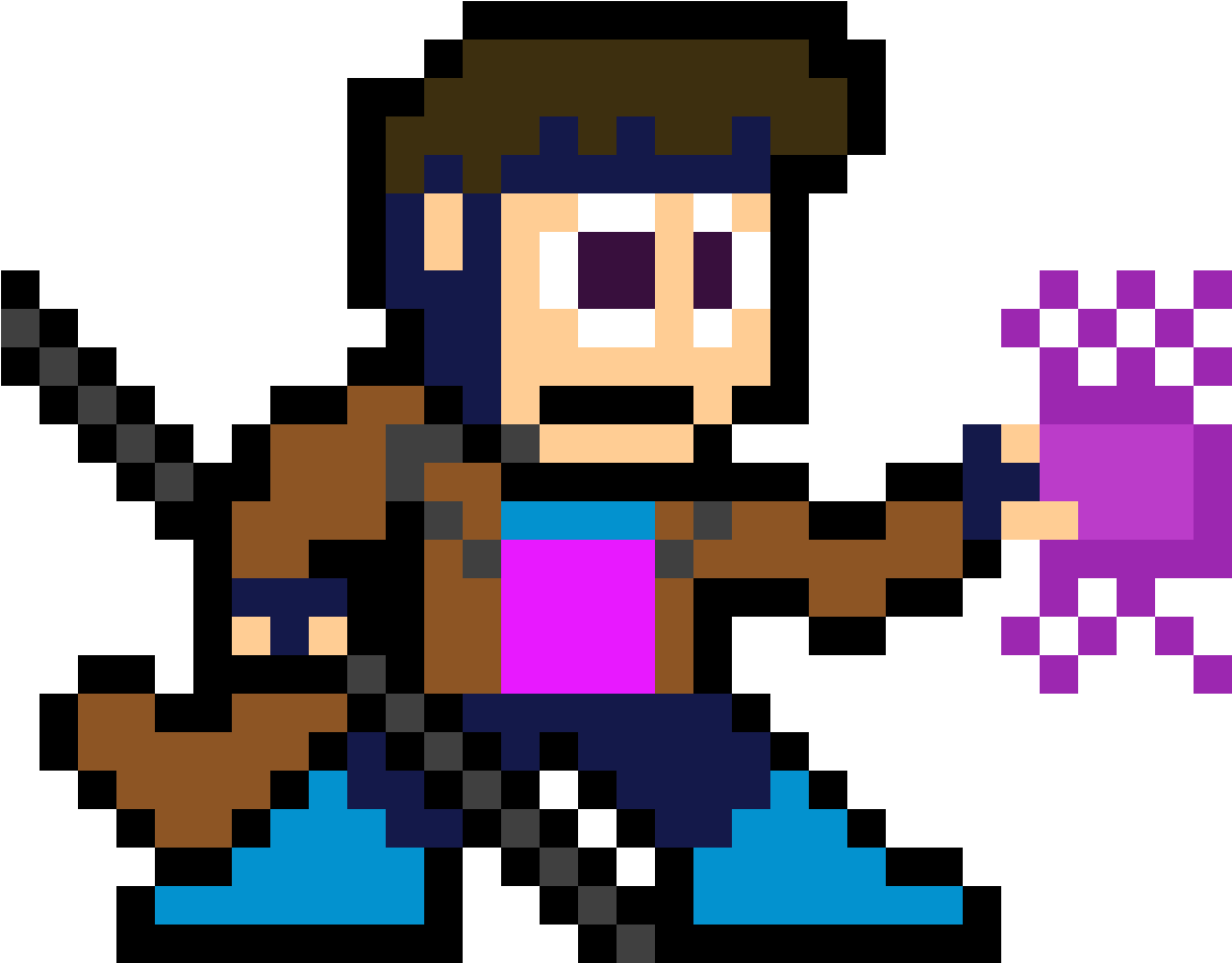 Gambit Sprite - 8 Bit Marvel (1184x1184), Png Download