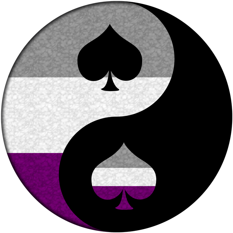 Asexual Pride Yin And Yang Symbol With Matching Ace - Emblem (800x800), Png Download