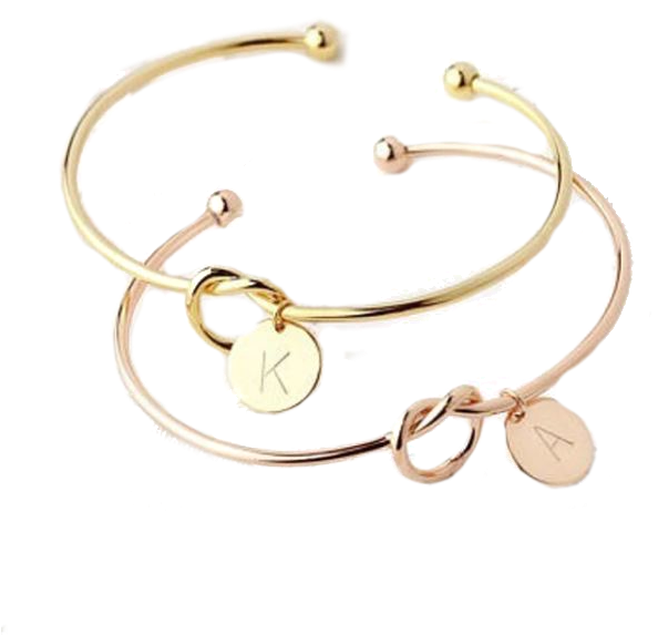 Gold Bracelet - Bracelet Initial Or Rose (670x649), Png Download