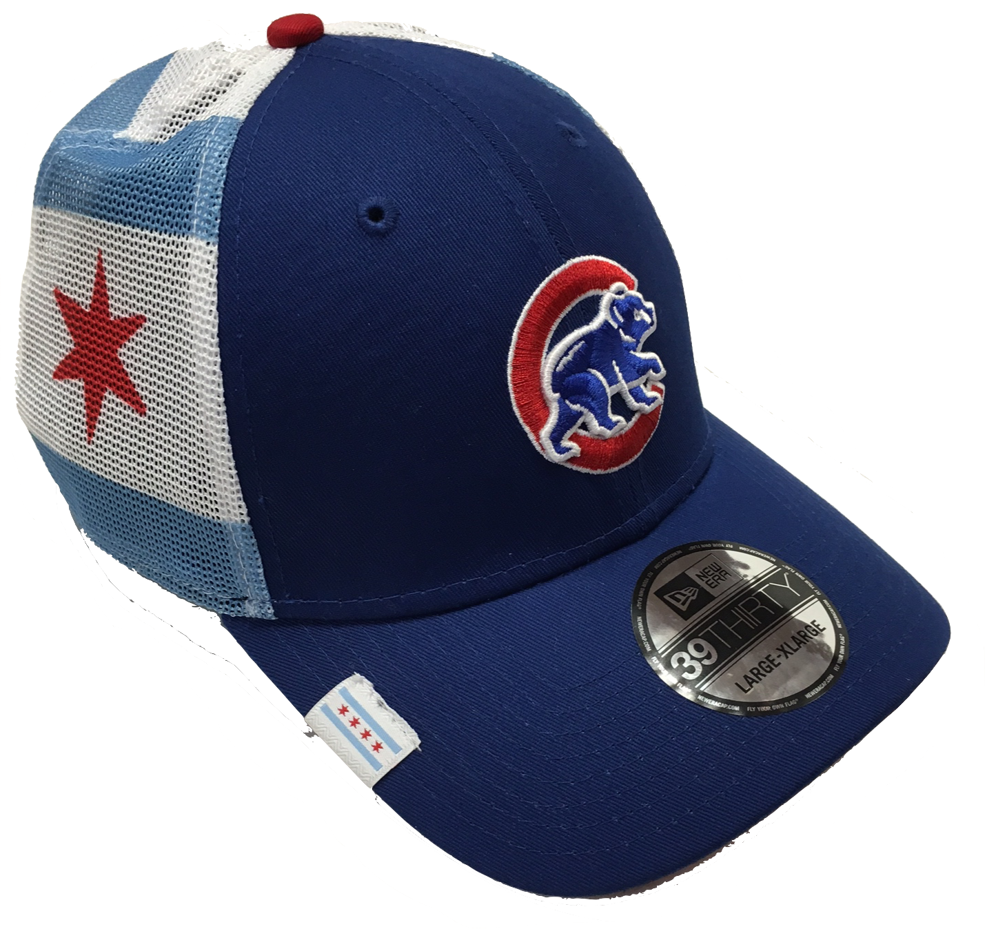 Chicago Cubs Chicago Flag Mesh Back 39thirty Flex Fit - Baseball Cap (1429x1348), Png Download