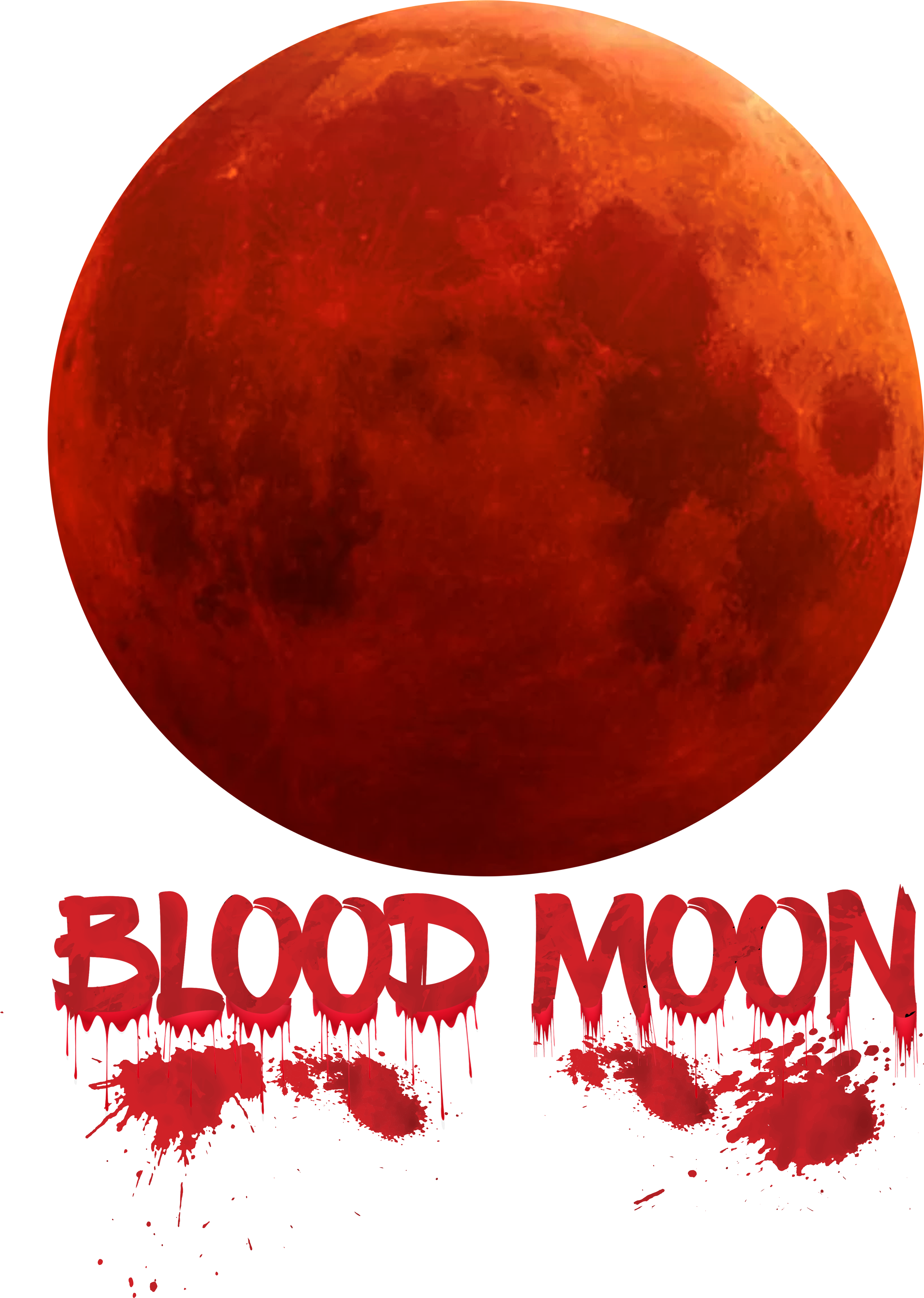 Blood Moon T-shirts, Pillows, Canvas - Moon (4500x5400), Png Download