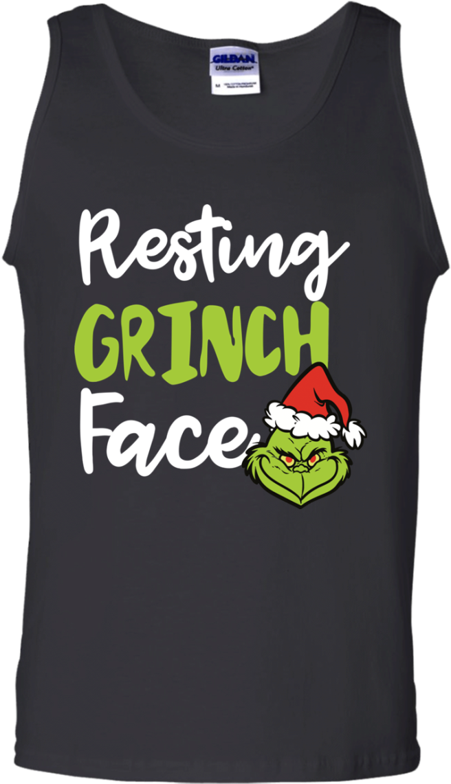 Resting Grinch Face Tshirt, Sweater, Tank - T-shirt (1155x1155), Png Download