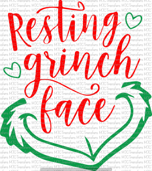 Resting Grinch Face - Resting Grinch Face Font (533x600), Png Download