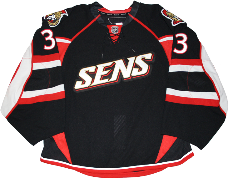 Discount 2010 11 Pascal Leclaire Ottawa Senators Game - Ottawa Senators 3rd Jersey (750x582), Png Download