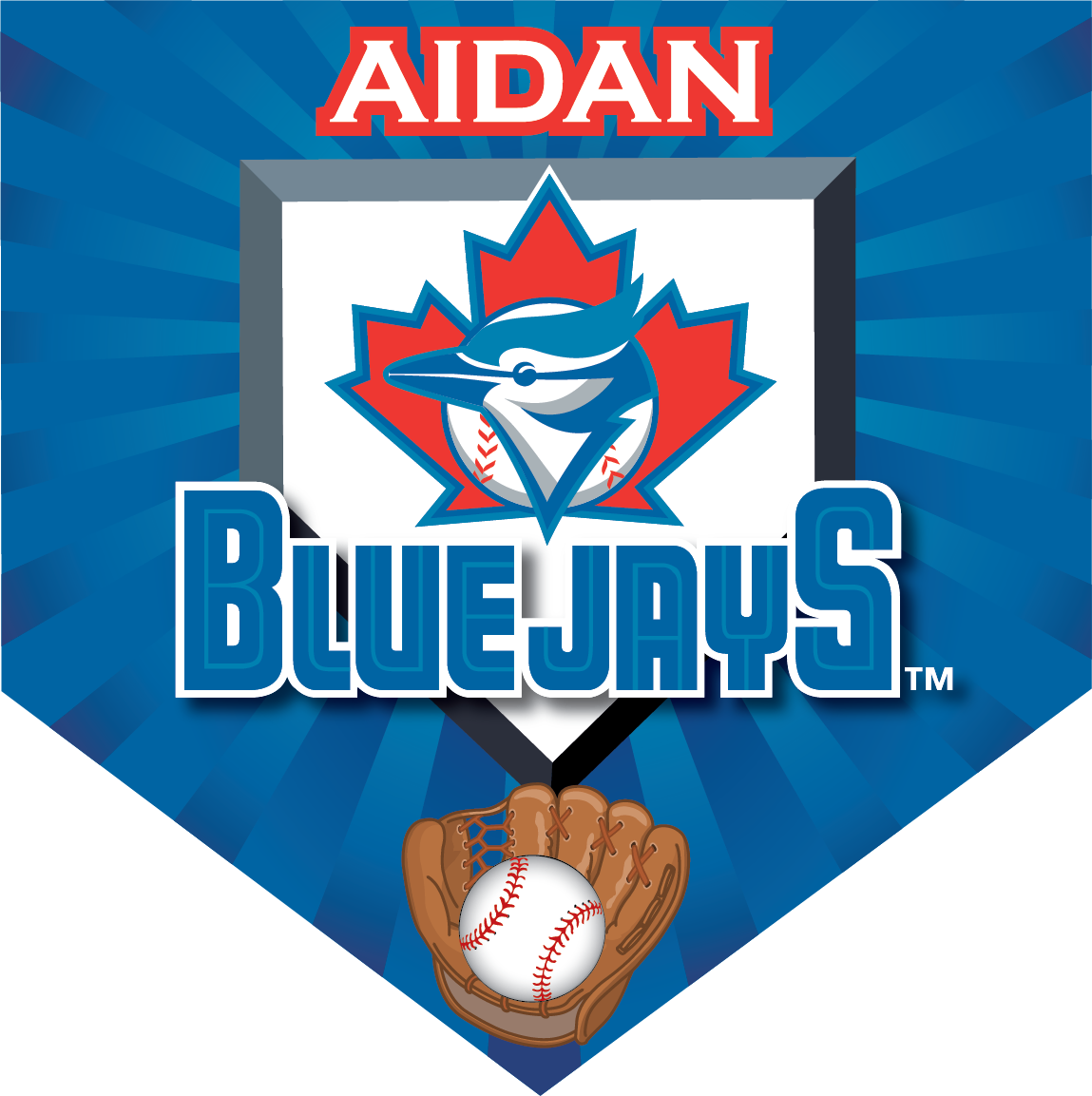 Blue Jays Custom Home Plate Banner - Toronto Blue Jays (1149x1153), Png Download