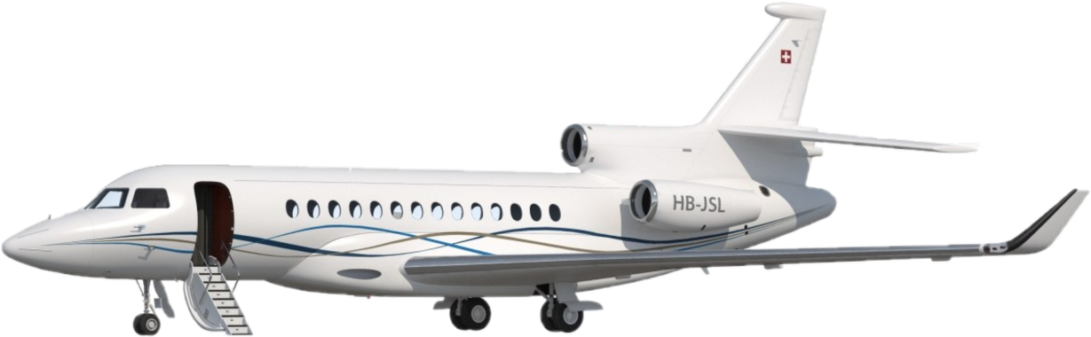 Falcon 7x 3d Exterior Private Jet Cost - Narrow-body Aircraft (1361x560), Png Download