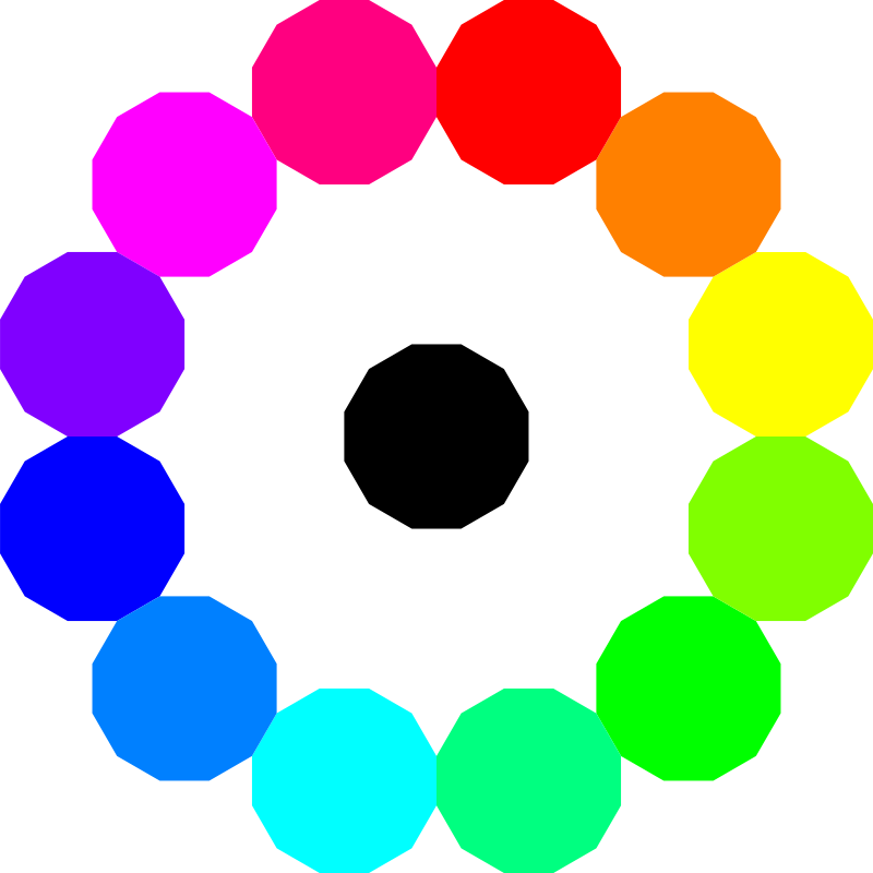 Colorful Dodecagons - Hue Clipart (800x800), Png Download