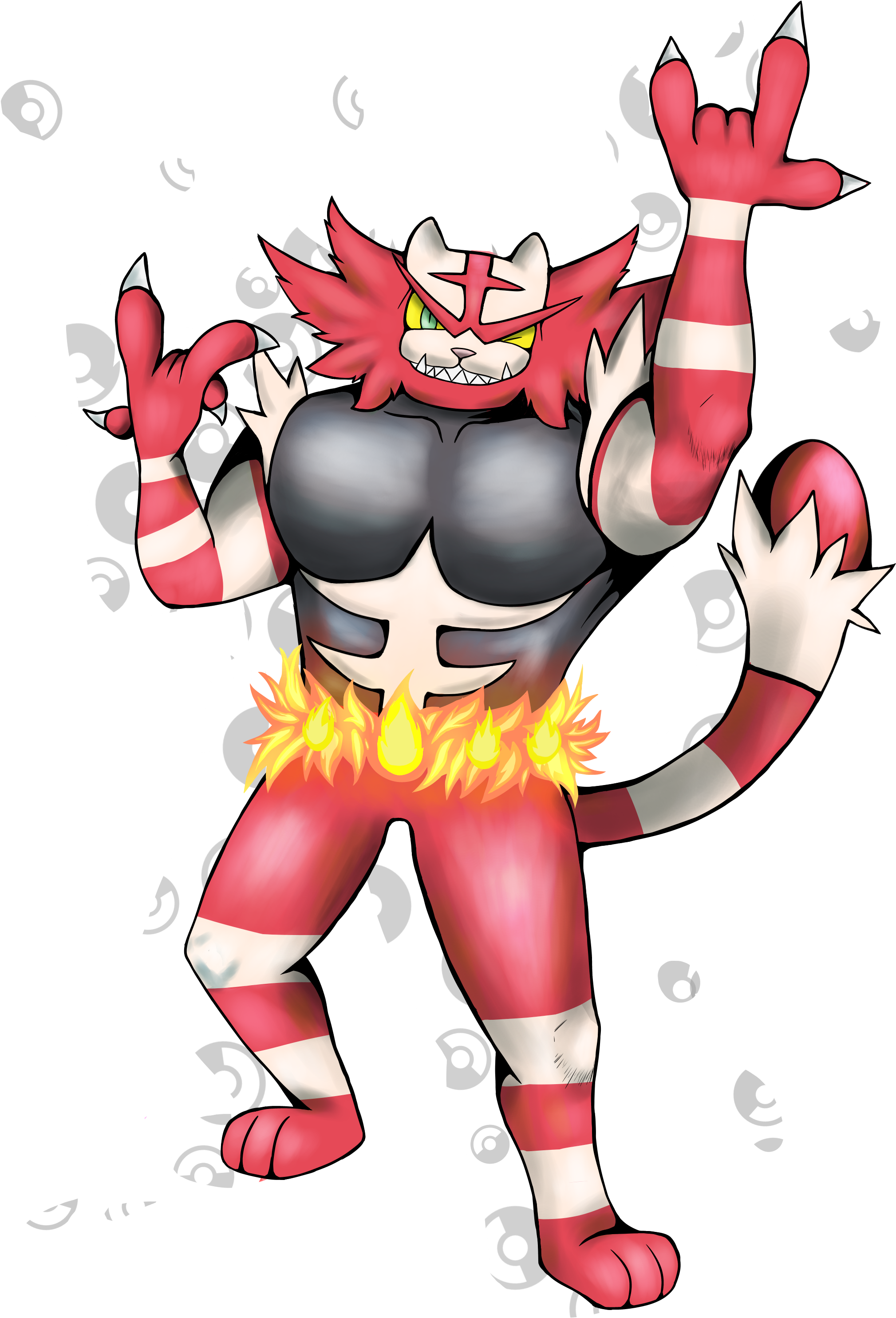 Incineroar - Cartoon (2200x3000), Png Download