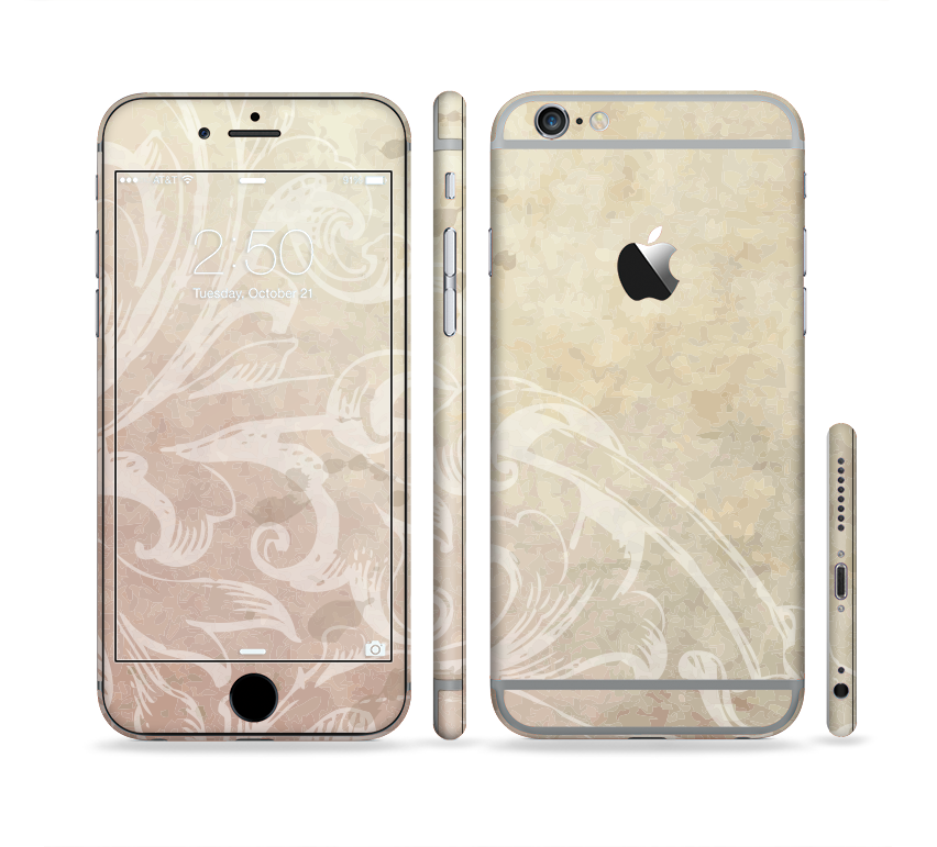 The Tan Vintage Subtle Laced Texture Sectioned Skin - Iphone (852x771), Png Download