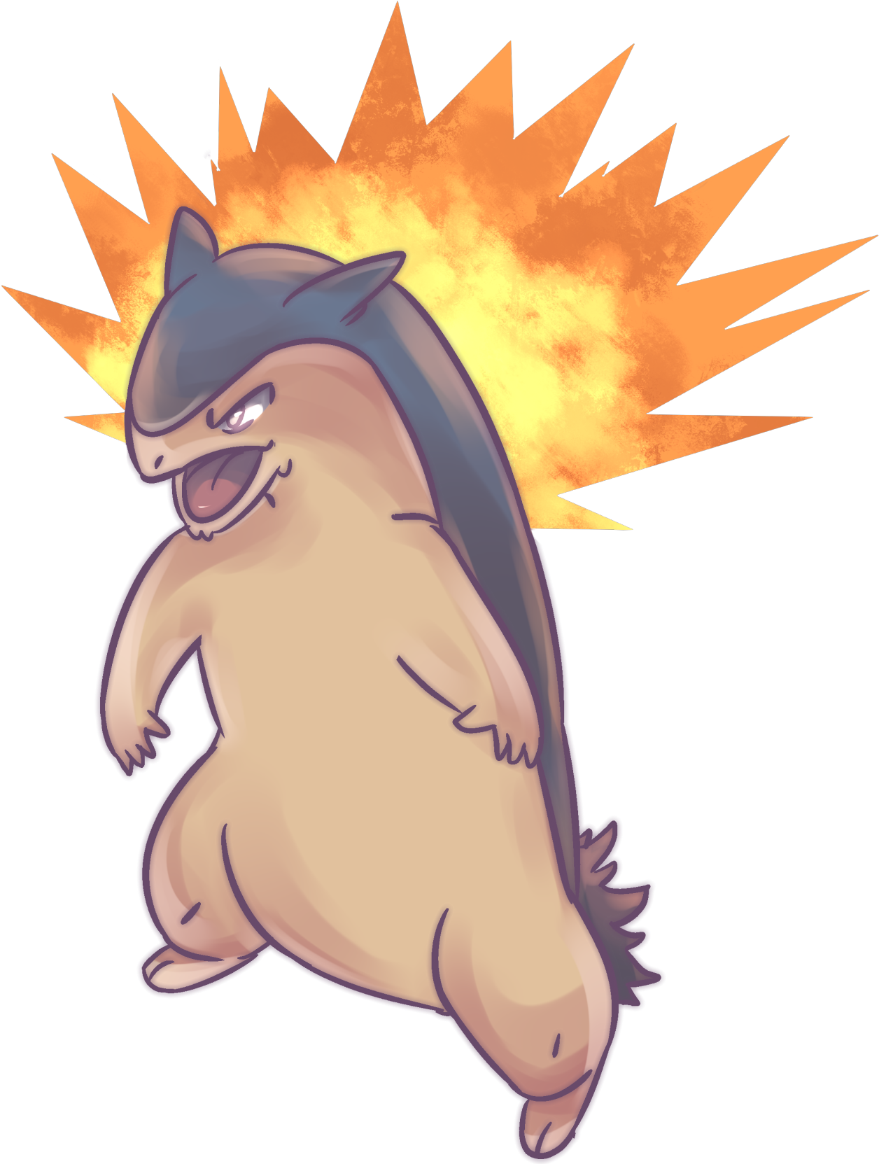 Typhlosion, The Eruption Beast 52nd $5 Commission Info - Cartoon (1280x1691), Png Download