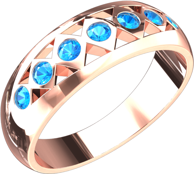 Art Deco Blue Topaz Ring In 14k Gold Style - Ring (960x720), Png Download