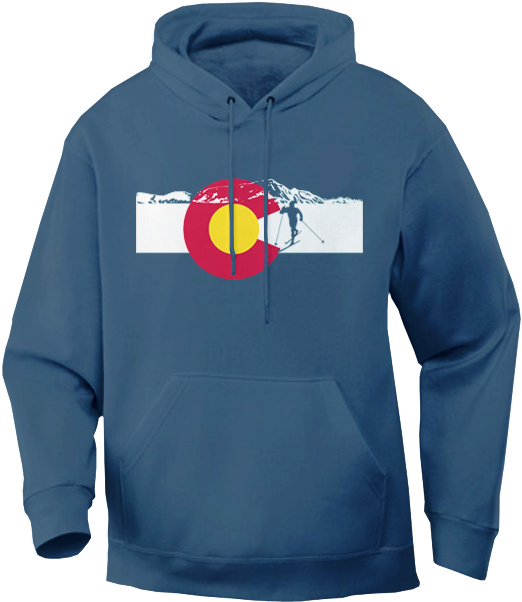 Cross Country Skiing Colorado Flag Hoodie - Colorado Hoodies (660x660), Png Download