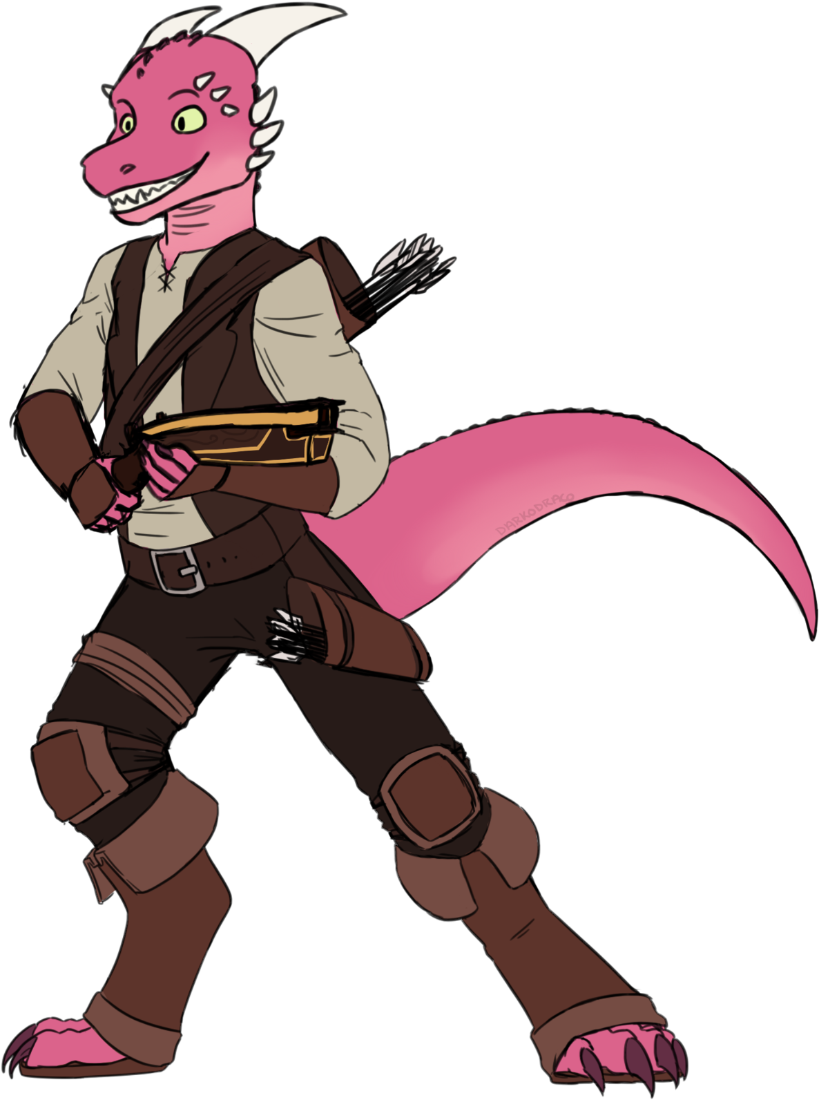 “ Character Design Commission For @ask Dinky Dawberry - Pink Kobold (1280x1661), Png Download