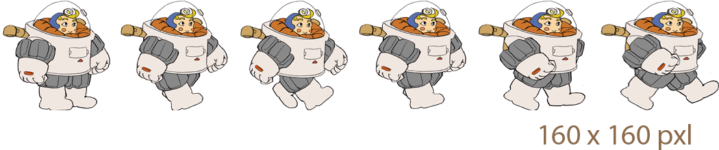 Space Man Sprite Sheets - Sprite Space Man (1080x252), Png Download